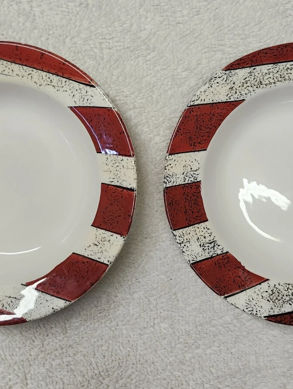 • Lot of 2 VTG 1997 Sakura Warren Kimble Colonial Flag Soup Bowls 7.5
